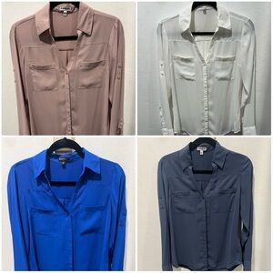 Express Shirts Blouses Tops Long Sleeve Lot Of 4 Women’s Size S